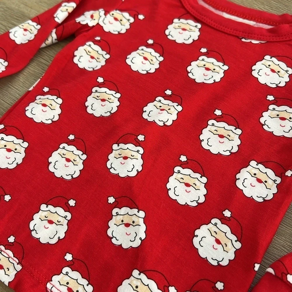🎄Little Me Toddler Boy Bamboo Christmas Santa Pajama Set 12 months